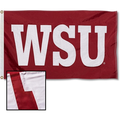 Washington State Cougars 3' x 5' Applique Flag - W
