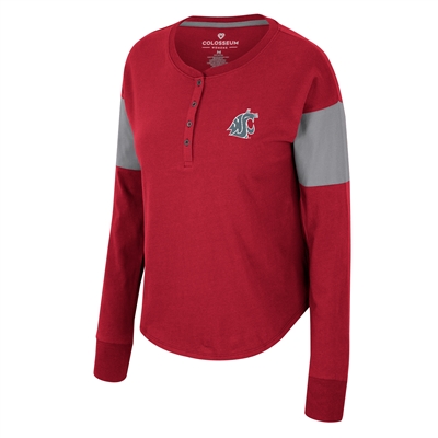 Washington State Cougars Womens Colosseum Cheryl L/S Henley