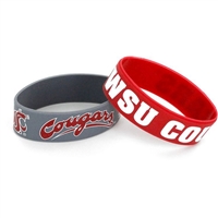 Washington State Cougars Wide Rubber Wristband - 2