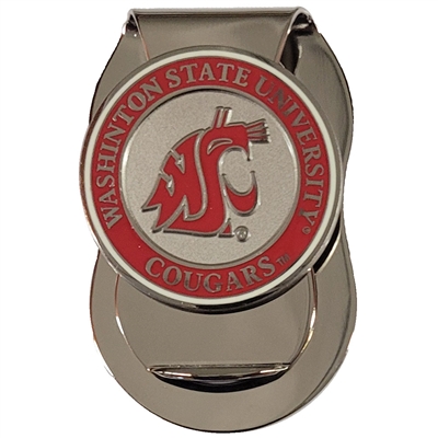 Washington State Cougars Metal Money Clip - White