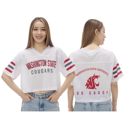 Washington State Cougars Womens Mesh Crop Top - Wh