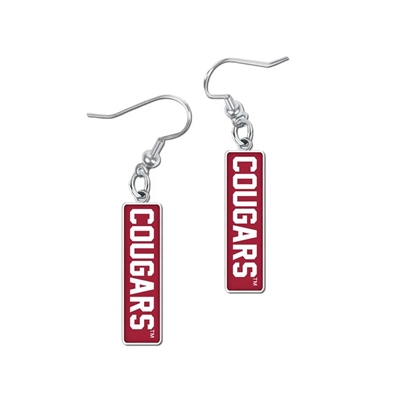 Washington State Cougars Rectangle Earrings