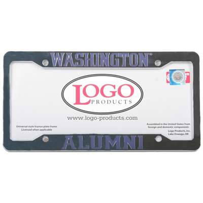 Washington Huskies Alumni Chrome Plastic License Plate Frame