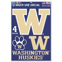 Washington Huskies Multi-Use Decal Set  - 11" x 17"