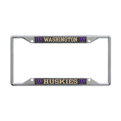 Washington Huskies Metal License Plate Frame - Carbon Fiber