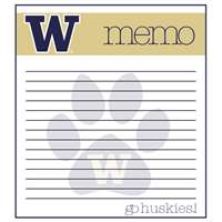 Washington Huskies Memo Note Pad - 2 Pads