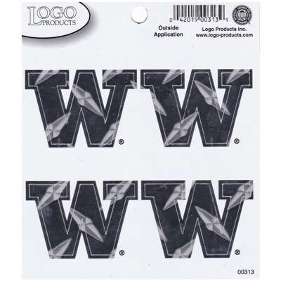 Washington Huskies Logo Decal Sheet - Diamond Plate - 4 Decals