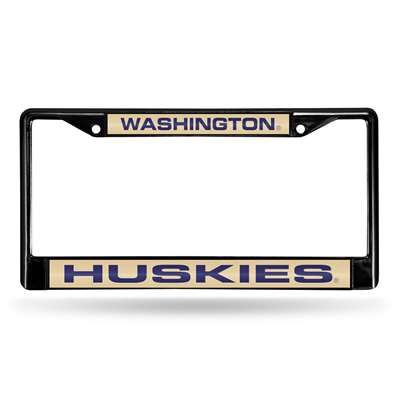 Washington Huskies Inlaid Acrylic Black License Plate Frame