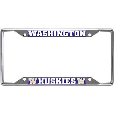 Washington Huskies Chrome Metal License Plate Frame