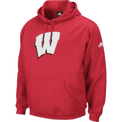 Adidas Wisconsin Badgers Playbook Fleece Hooded Sweatshirt - Red
