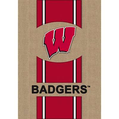 Wisconsin Badgers Burlap Flag - 28" x 44"
