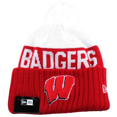 Wisconsin Badgers New Era Sport Knit Pom Beanie