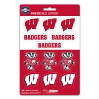 Wisconsin Badgers Mini Decals - 12 Pack