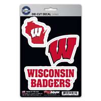 Wisconsin Badgers Decals - 3 Pack