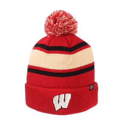 Wisconsin Badgers Zephyr Tradition Vintage Pom Knit Beanie