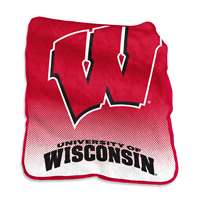 Wisconsin Badgers Raschel Throw Blanket - Fade