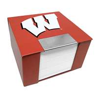 Wisconsin Badgers Leather Memo Cube Holder