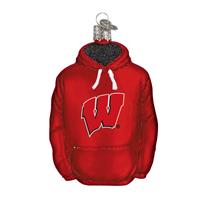 Wisconsin Badgers Glass Christmas Ornament - Hoodie