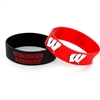 Wisconsin Badgers Wide Rubber Wristband - 2 Pack