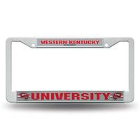 Western Kentucky Hilltoppers White Plastic License Plate Frame