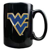 West Virginia Mountaineers 15oz Black Ceramic Mug