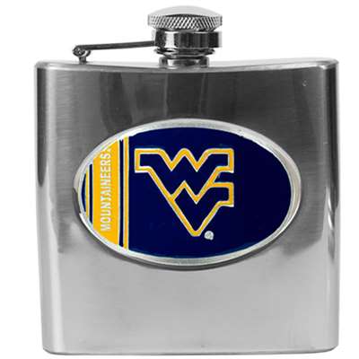West Virginia Mountaineers Stainless Steel Hip Flask