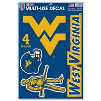 West Virginia Mountaineers Multi-Use Decal Set - 11" x 17"