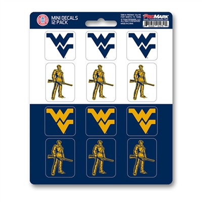 West Virginia Mountaineers Mini Decals - 12 Pack