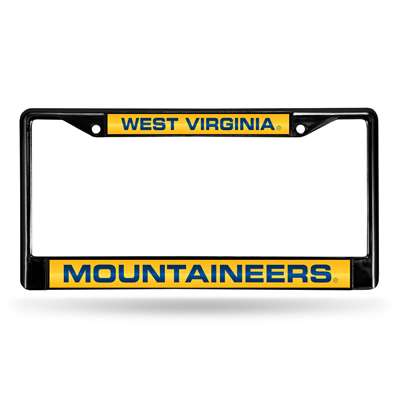 West Virginia Mountaineers Inlaid Acrylic Black License Plate Frame