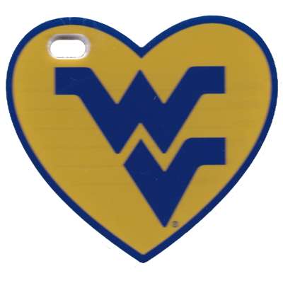 West Virginia Mountaineers Acrylic Heart Luggage Tag