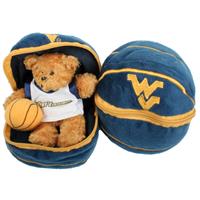 West Virginia Mountaineers Stuffed Bear in a Ball - Basketball