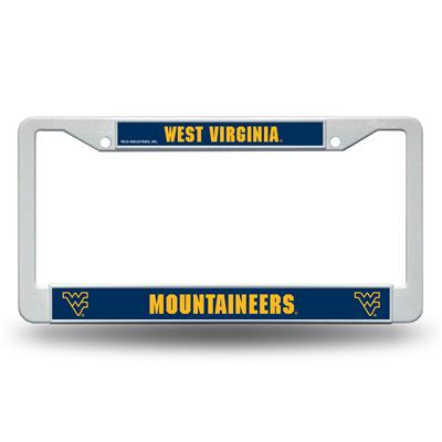 West Virginia Mountaineers White Plastic License Plate Frame