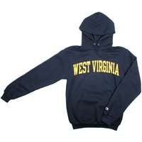 West Virginia Hooded Sweatshirt - West Virginia Arched - By Champion - Marine Navy