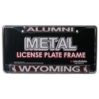 Wyoming Cowboys Alumni Metal License Plate Frame W/domed Insert