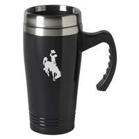 Wyoming Cowboys Engraved 16oz Stainless Steel Travel Mug - Black
