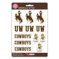 Wyoming Cowboys Mini Decals - 12 Pack