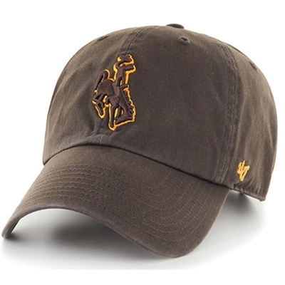 Wyoming Cowboys 47 Brand Clean Up Adjustable Hat - Brown Logo - Brown